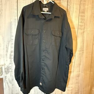 Carhartt Men’s Relaxed Fit Shirt 3XL Tall Black Button Up Long Sleeve